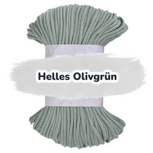 Baumwollkordel 5mm - Polyesterkern -100 m - Helles Olivgrün (665)