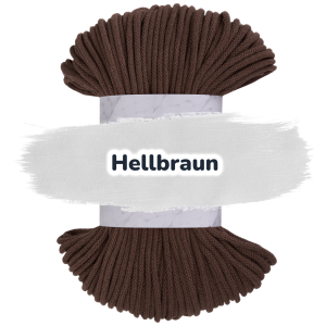 Baumwollkordel 5mm - Polyesterkern -100 m - Hellbraun (750)