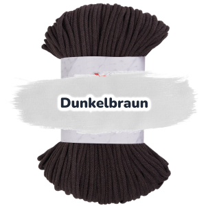 Baumwollkordel 5mm - Polyesterkern -100 m - Dunkelbraun (775)