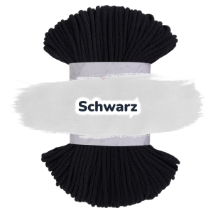 Baumwollkordel 5mm - Polyesterkern -100 m - Schwarz (900)