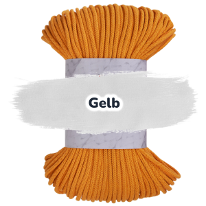 Baumwollkordel 5mm - Polyesterkern -100 m - Gelb (260)