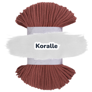 Baumwollkordel 5mm - Polyesterkern -100 m - Koralle (355)