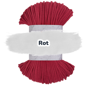 Baumwollkordel 5mm - Polyesterkern -100 m - Rot (370)