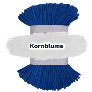 Baumwollkordel 5mm - Polyesterkern -100 m - Kornblume (490)