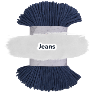 Baumwollkordel 5mm - Polyesterkern -100 m - Jeans (800)