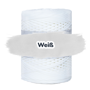 Flache Polyester Kordel 2mm 250m - Weiß (01)