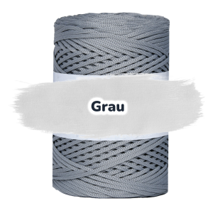 Flache Polyester Kordel 2mm 250m - Grau (11)