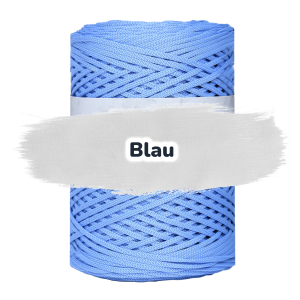 Flache Polyester Kordel 2mm 250m - Blau (14)
