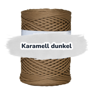 Flache Polyester Kordel 2mm 250m - Karamell dunkel (04)