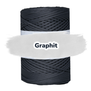 Flache Polyester Kordel 2mm 250m - Graphit (11)