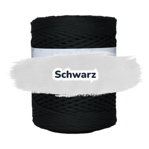 Flache Polyester Kordel 2mm 250m - Schwarz (18)