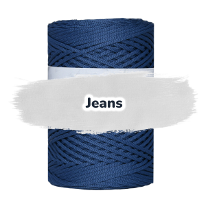 Flache Polyester Kordel 2mm 250m - Jeans (21)