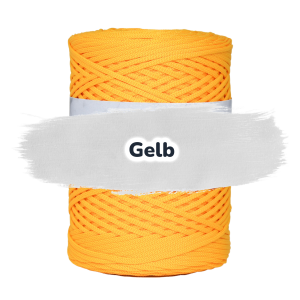Flache Polyester Kordel 2mm 250m - Gelb (25)