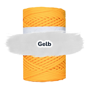 Flache Polyester Kordel 3mm 100m - Gelb (25)