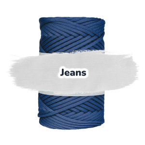 Flache Polyester Kordel 3mm 100m - Jeans (21)