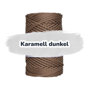 Flache Polyester Kordel 3mm 100m - Karamell dunkel (04)