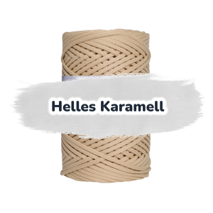 Flache Polyester Kordel 3mm 100m - Helles Karamell (02)