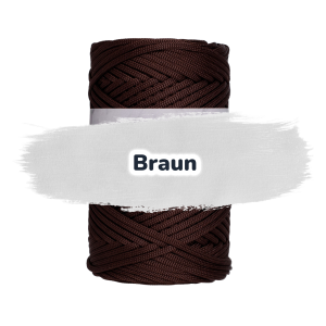 Flache Polyester Kordel 3mm 100m - Braun (17)