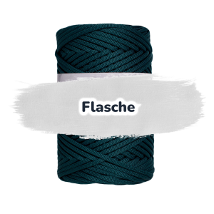 Flache Polyester Kordel 3mm 100m - Flaschengrün (08)