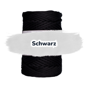 Flache Polyester Kordel 3mm 100m - Schwarz (18)