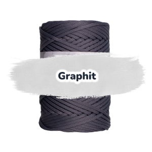 Flache Polyester Kordel 3mm 100m - Graphit (11)