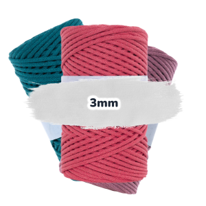 Baumwollkordel 3mm - Polyesterkern -100 m - Hellblau (400)