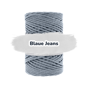 Baumwollkordel 3mm - Polyesterkern -100 m - Blue Jeans (815)