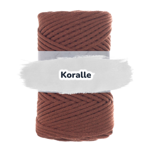 Baumwollkordel 3mm - Polyesterkern -100 m - Koralle (355)