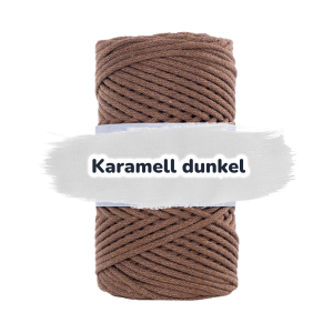 Baumwollkordel 3mm - Polyesterkern -100 m - Dunkel Karamell (740)