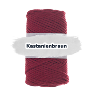 Baumwollkordel 3mm - Polyesterkern -100 m - Kastanienbraun (380)