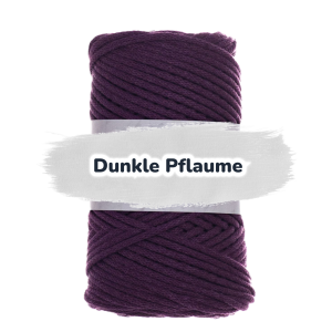 Baumwollkordel 3mm - Polyesterkern -100 m - Dunkle Pflaume (395)