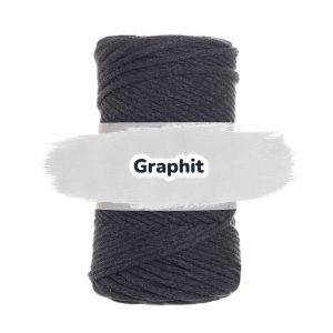 Baumwollkordel 3mm - Polyesterkern -100 m - Graphit (150)