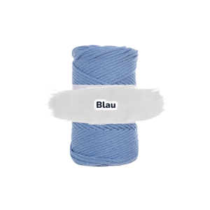 Baumwollkordel 3mm - Polyesterkern -100 m - Blau (480)