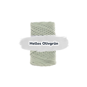 Baumwollkordel 3mm - Polyesterkern -100 m - Helles Olivgrün (665)