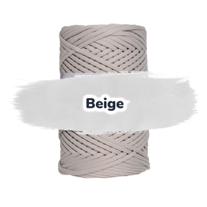 Flache Polyester Kordel 3mm 100m - Beige (03)