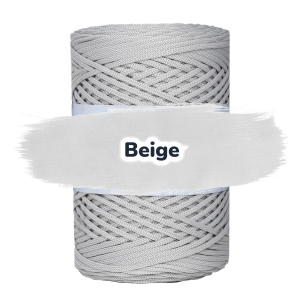 Flache Polyester Kordel 2mm 250m - Beige (03)