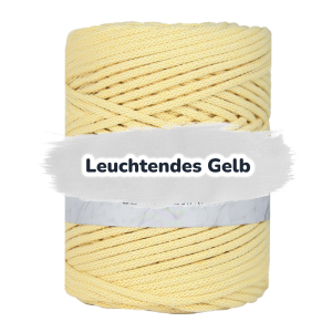 Baumwollkordel 5mm - Baumwollkern -100 m - Leuchtendes Gelb (250)