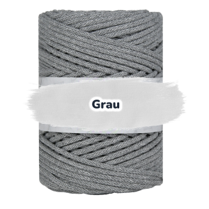 Baumwollkordel 5mm - Baumwollkern -100 m - Grau (125)