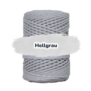 Baumwollkordel 5mm - ohne Kern -100 m - Hellgrau (100)