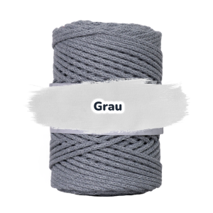 Baumwollkordel 5mm - ohne Kern -100 m - Grau (125)