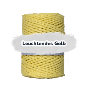 Baumwollkordel 5mm - ohne Kern -100 m - Leuchtendes Gelb (250)