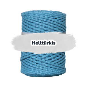 Baumwollkordel 5mm - ohne Kern -100 m - Helles Türkis (410)