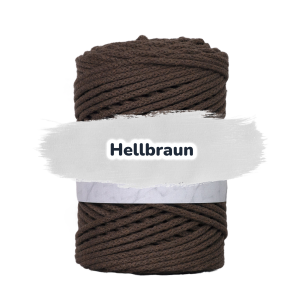 Baumwollkordel 5mm - ohne Kern -100 m - Hellbraun (750)