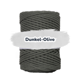 Baumwollkordel 5mm - ohne Kern -100 m - Dunkel-Oliv (670)