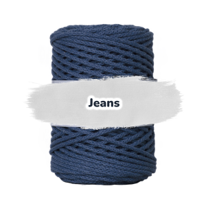 Baumwollkordel 5mm - ohne Kern -100 m - Jeans (800)