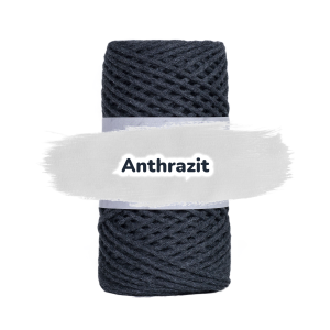Baumwollkordel 2mm - Baumwollkern- 100 m - Anthrazit (175)