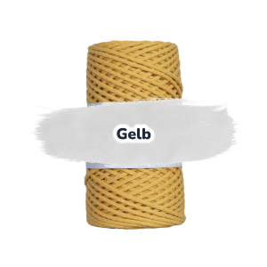 Baumwollkordel 2mm - Baumwollkern- 100 m - Gelb (260)