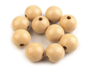 Holzperle Ø25 mm - beige (Buche) - 1 Stück