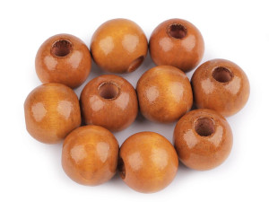 Holzperle Ø25 mm - cognacbraun- 1 Stück
