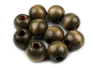 Holzperle Ø25 mm - khaki- 1 Stück